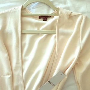 Cream American apparel wrap dress